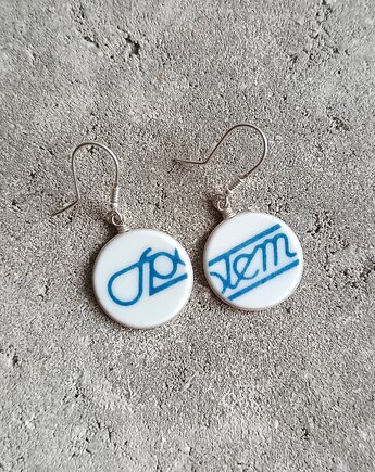 Kolczyki ceramiczne Społem, biżuteria z talerzy