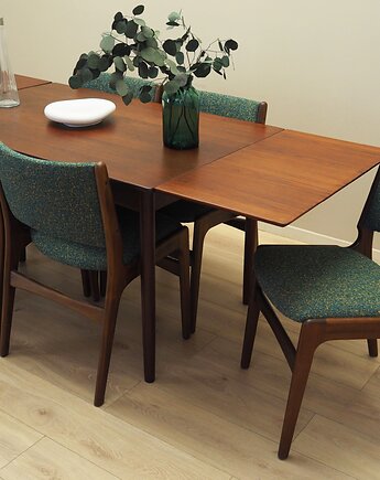 Komplet krzeseł mahoniowych, duński design, lata 70,  Henning Kj, Przetwory design