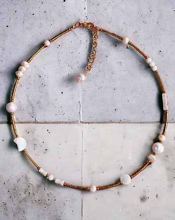 Naszyjnik WHITE : choker : summer collection - BIAŁY NASZYJNIK, kaktusia