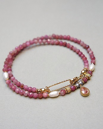 Turmaliny różowe /choker/ vol. 34 - naszyjnik - Szlachetna kolekcja, KiKa pracownia