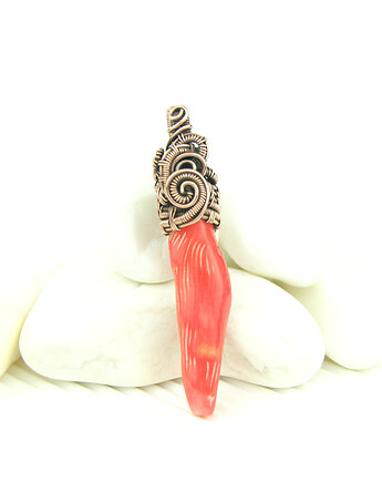 Wisiorek z  koralem, Blue Pearl Art