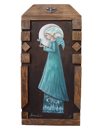 Anioł Niam obraz ręcznie malowany na drewnie, Galeriai