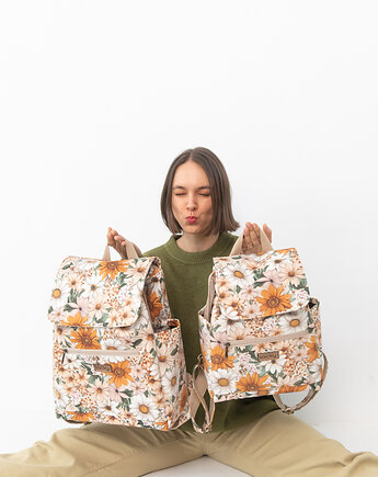 Plecak welurowy lucky ochra  (Różne rozmiary), sacky bag