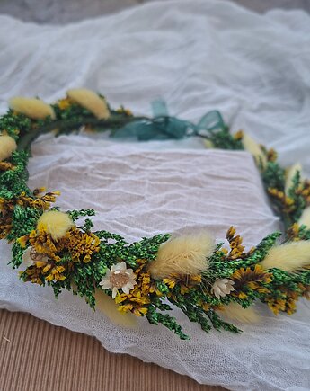 Zielony wianek na głowę, Mudryk Viktoria Dried Flowers
