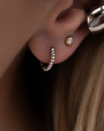 Srebrne kolczyki kółka ze stali chirurgicznej Paraiso Area, Paraiso