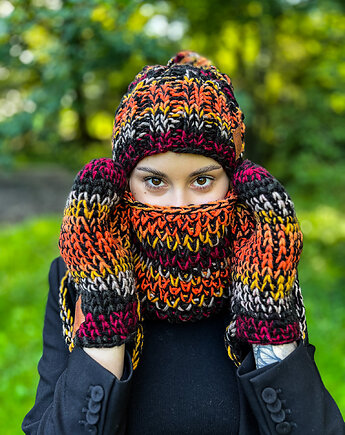 Mały komin MERINO 50% Ciemna jesień, Brain Inside