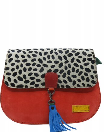 Torebka damska klasyczna zamszowa odpinany wymienny chwost brelok OLIVKA, Olivka Warsaw