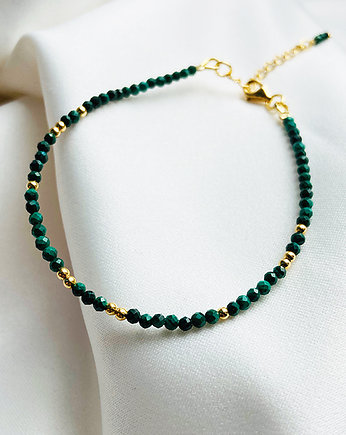 Bransoletka MALACHIT , zielone kamienie, Anemon Atelier