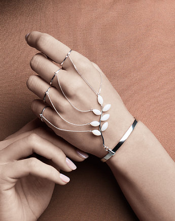 Opal BAY LEAF - srebrna bransoletka, AFRODITTE COLLECTION