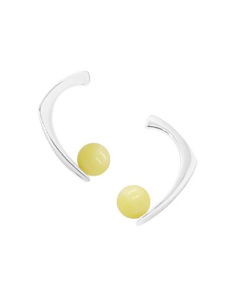 Amber as a Pearl / silver earrings with Amber, Filimoniuk