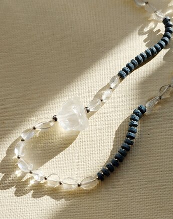 Kryształ górski i niebieska lawa Naszyjnik, galeria nuit