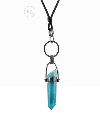 SREBRO Aqua Aura - naszyjnik z kryształem, RA