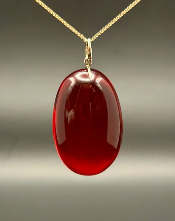 Wisiorek z czerwonego barwionego bursztynu, Andorii by Baco