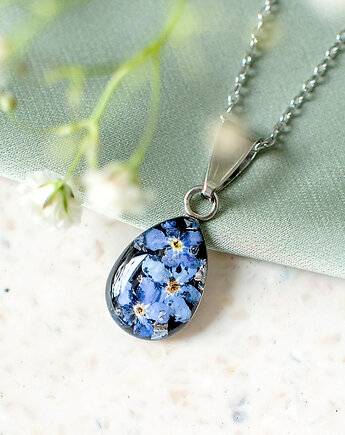 Wisiorek z niezapominajkami, nature gift