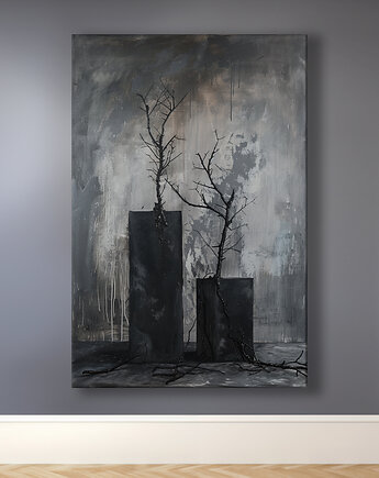 Monument - Obraz na płótnie - Druk Blejtrama, Brutalizm, Abstrakcja #41, Black Sapphire Art