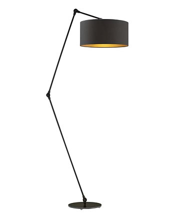 Czarna lampa podłogowa z regulowanym ramieniem BARI GOLD, LYSNE