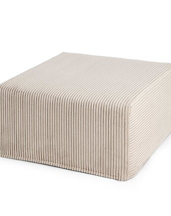 Duża kwadratowa kremowa pufa CORD Slim 60x30, Poduszkowcy