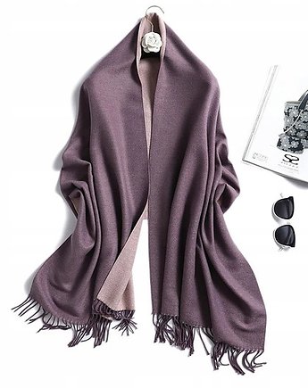 SZAL SZALIK DAMSKI 100% KASZMIR FIOLETOWY RÓŻOWY, AKADEMIA STYLU