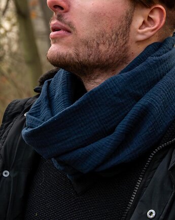 Komin Męski 100% Bawełna  Muślinowy Ocieplacz Na Szyję, Lariko Studio
