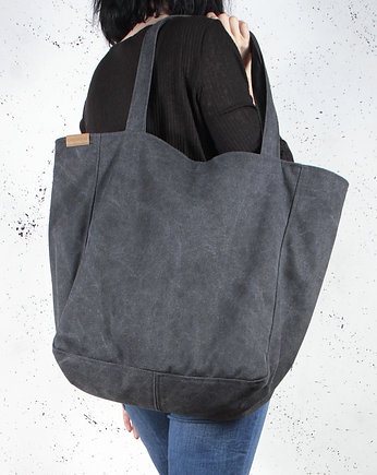 Lazy bag torba czarna na zamek / vegan / eco, OSOBY - Prezent dla żony