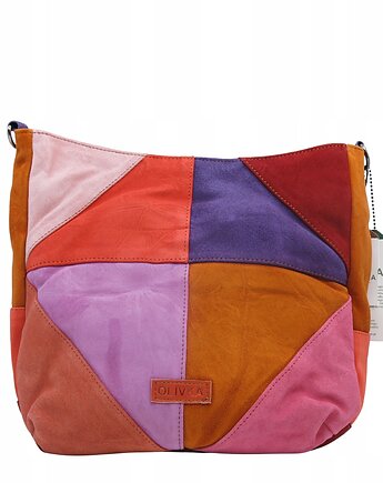 Torebka damska pojemna zamszowa na ramię kolorowa oryginalna OLIVKA, Olivka Warsaw