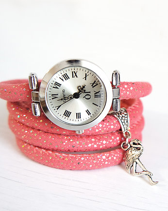 Zegarek, bransoletka - Flaming - pudrowy róż, OSOBY - Prezent dla teścia