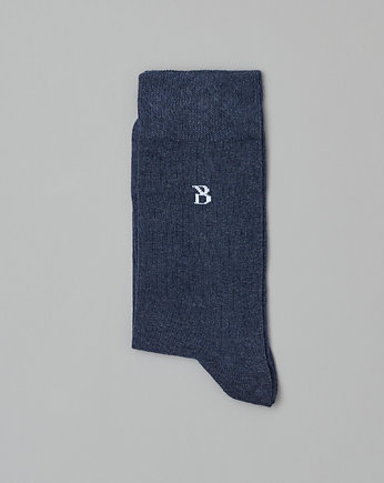 Skarpety męskie stretch cotton niebieskie 40-45, BORGIO