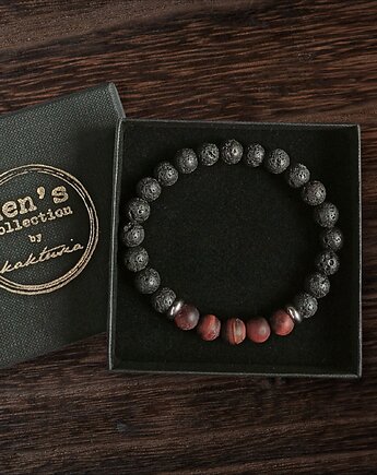 Bawole oko & lawa : męska bransoletka, kaktusia