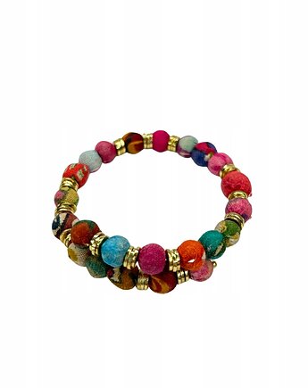 Bransoletka z bawełny z recyklingu kolorowa ręcznie robiona OLIVKA, Olivka Warsaw