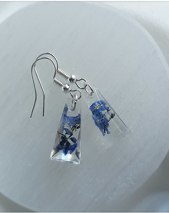 Kolczyki z zatopionymi niezapominajkami, Figa handmade accessories