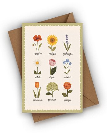 Kartka urodzinowa- Kwiaty z życzeniami, Czarna Owca Karteczki