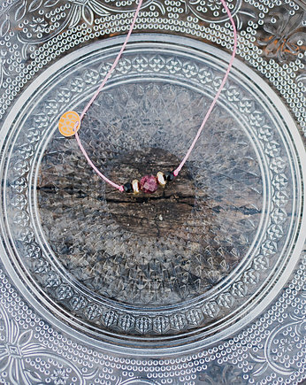 Bransoletka Granat Spinel i Hematyt na Sznurku, w hand works