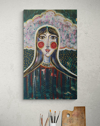 Obraz na zamówienie kupującego - Zachmurzona - 100x70 cm, Kasia Kulicka