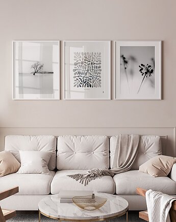 Plakaty czarno-białe minimalistyczne zestaw 3 szt. 30x40 cm, Futuro Design