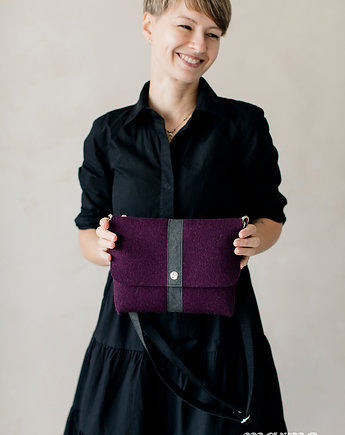 Marmollada - filcowa listonoszka OBERŻYNA + czarny, marmollada