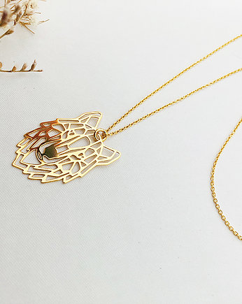 NASZYJNIK wilk, złoty wilczek origami, Anemon Atelier