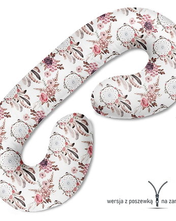 Poduszka ciążowa do spania i karmienia Różany łapacz snów, Baby Love Decor