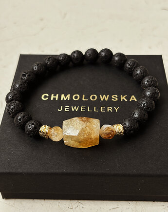 Bransoletka męska Cytryn i Lawa, Chmolowska Jewellery