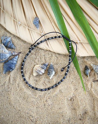 Grafit/czarny na kostkę, bransoletka na nogę, Mosca