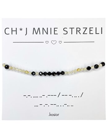 Bransoletka z alfabetem Morse Agat, Cytryn, karolina kosior