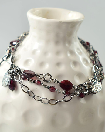 Granat w srebrze - bransoletka, Sunflower Kornelia Kubinowska