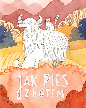 Jak pies z kotem - Ilustracja oryginalna A5, Czary Malary