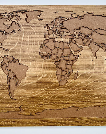 DREWNIANA MAPA ŚWIATA  86x53, Sanaka