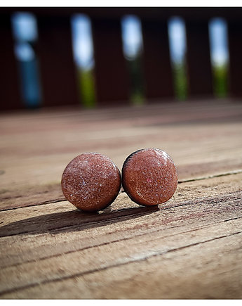 Okrągłe kolczyki, róż czerń, Figa handmade accessories