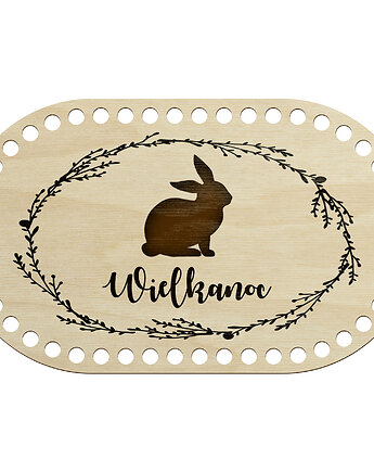 Koszyk Wielkanocny Baza Wieczko Drewniane 27x16cm Spód Dno Szydełkowanie, smxdsgn