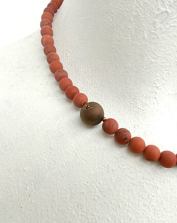 Agat z druzą i jaspis królewski Naszyjnik z detalem, galeria nuit