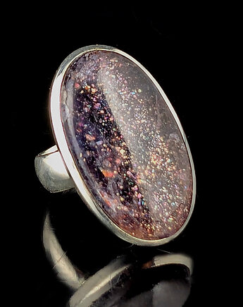 Pierścionek iskrzący iolite & sunstone, Pracownia Neores