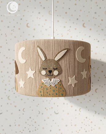 Lampa sufitowa 5 ZWIERZĄTEK ZIELONA  Abażur handmade do pokoju dziecka, Bring the Light