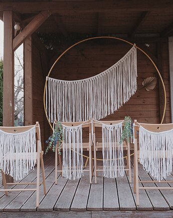 Dekoracja na obręcz + 4  makramy na krzesła / Dostępne od ręki!, manufaktura_wadoshka