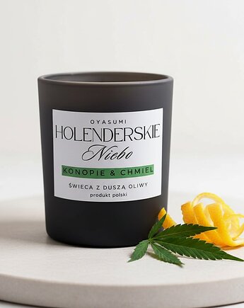 Świeca zapachowa z wosku oliwnego Holenderskie Niebo, Oyasumi